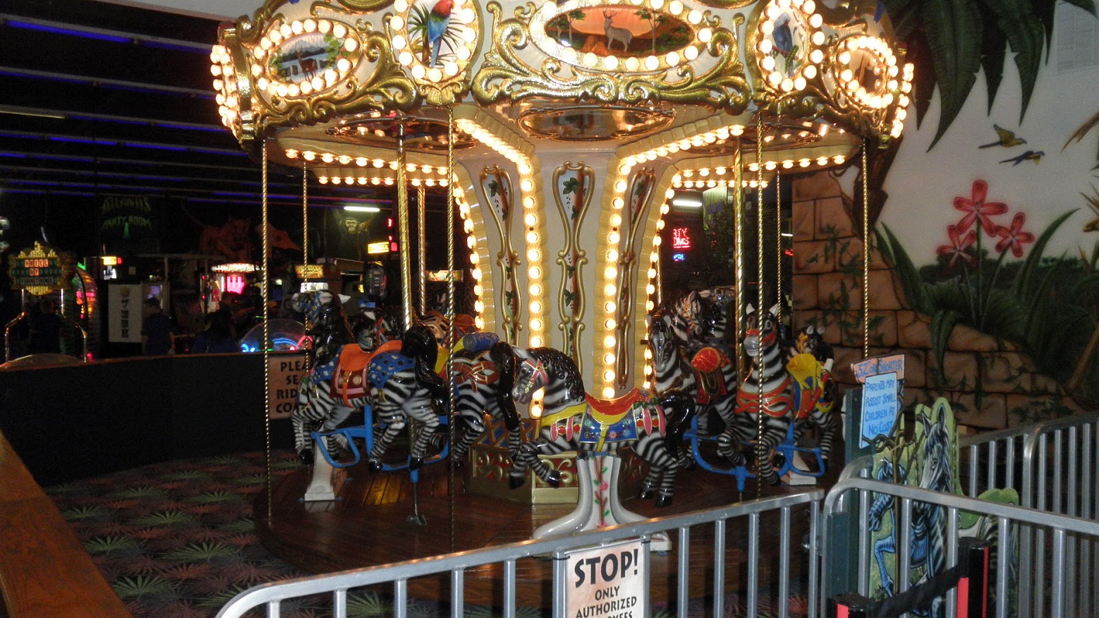Merry go round with horses for children